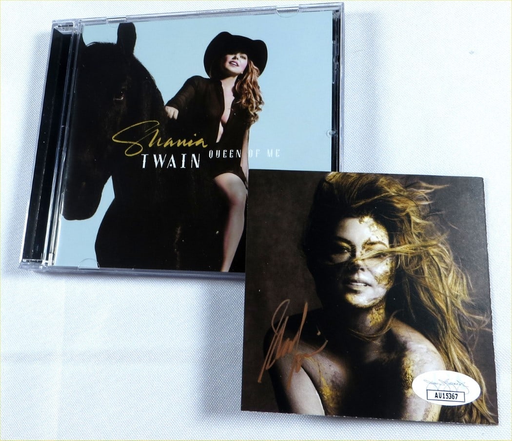 Autographed Shania Twain Queen of Me CD Insert with JSA Authentication: Autographed Shania Twain Queen of Me CD Insert with JSA Authentication This listing features a Shania Twain autographed CD insert for "Queen of Me," authenticated by James Spence (JSA). The item inclu
