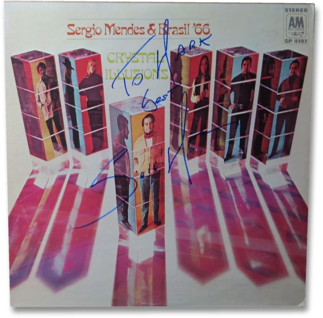 Crystal Illusions Album Cover Signed by Sergio Mendes with JSA Authentication (1 of 4)