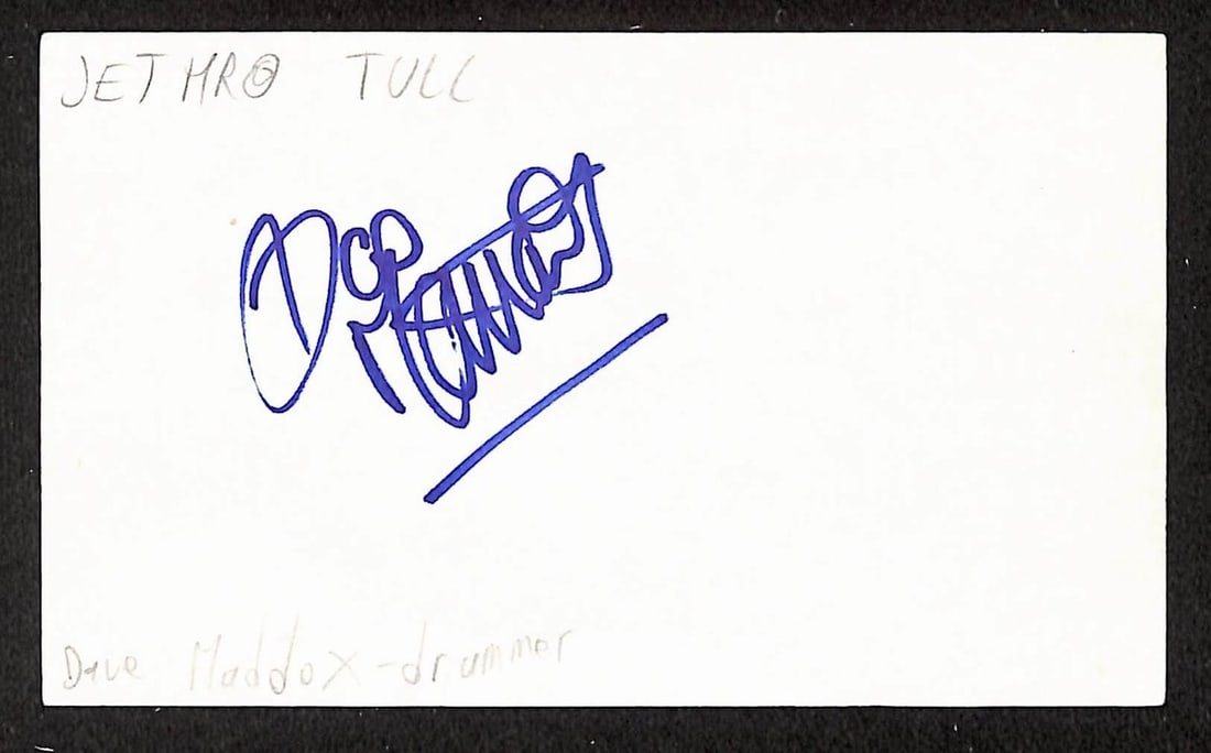 Signed David Maddox 3x5 Index Card JSA BA209581 Drummer (1 of 2)