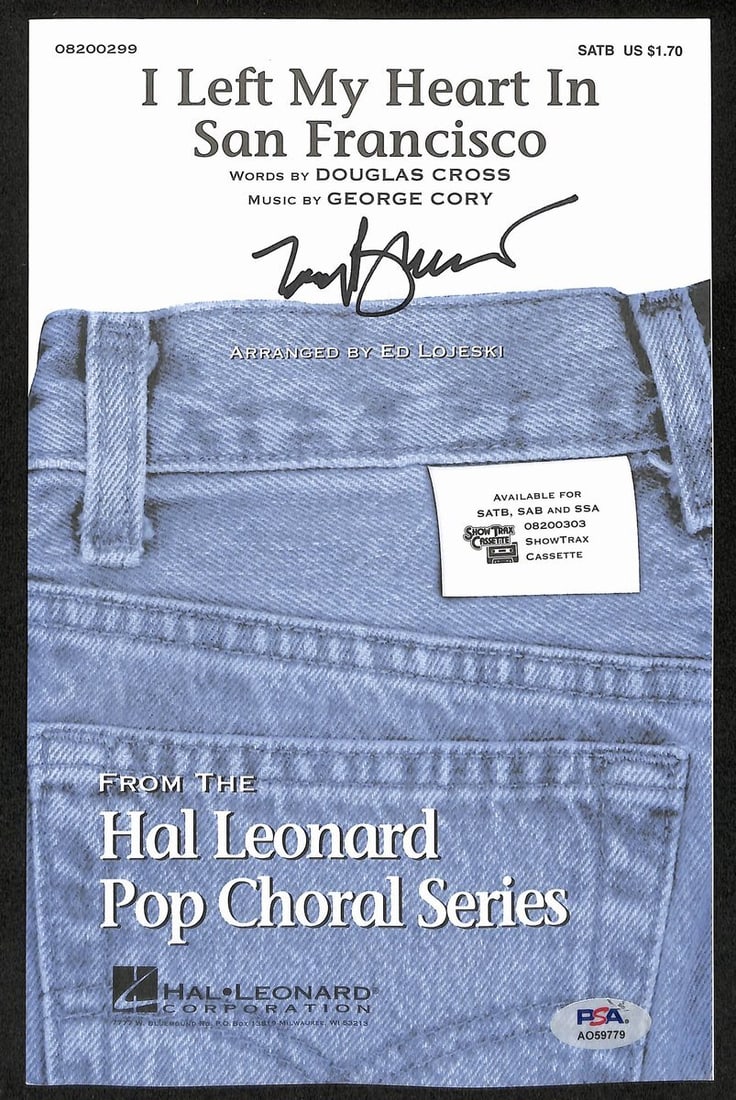 I Left My Heart in San Francisco Sheet Music Signed by Tony Bennett PSA Authenticated (1 of 2)