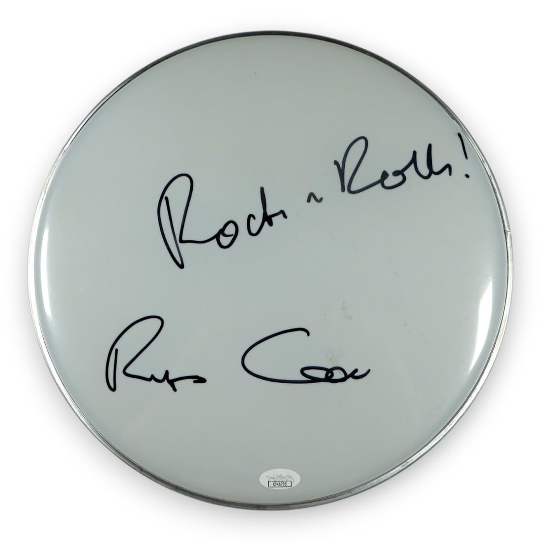 Rufus Sewell Signed 12 Inch Drumhead Inscribed JSA Authenticated: Rufus Sewell Signed 12 Inch Drumhead Inscribed JSA Authenticated This is an authentic 12" drumhead signed by Rufus Sewell, renowned for his contributions to rock music. The signature has been verified