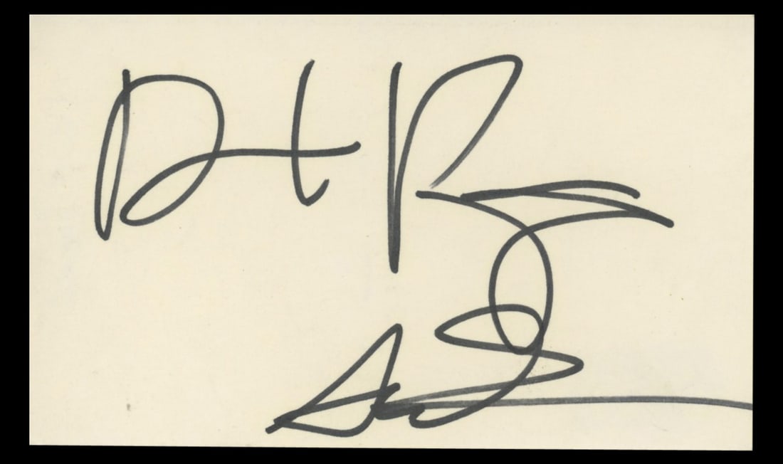 David Byrne Talking Heads Signed Index Card with Beckett Authentication (1 of 2)