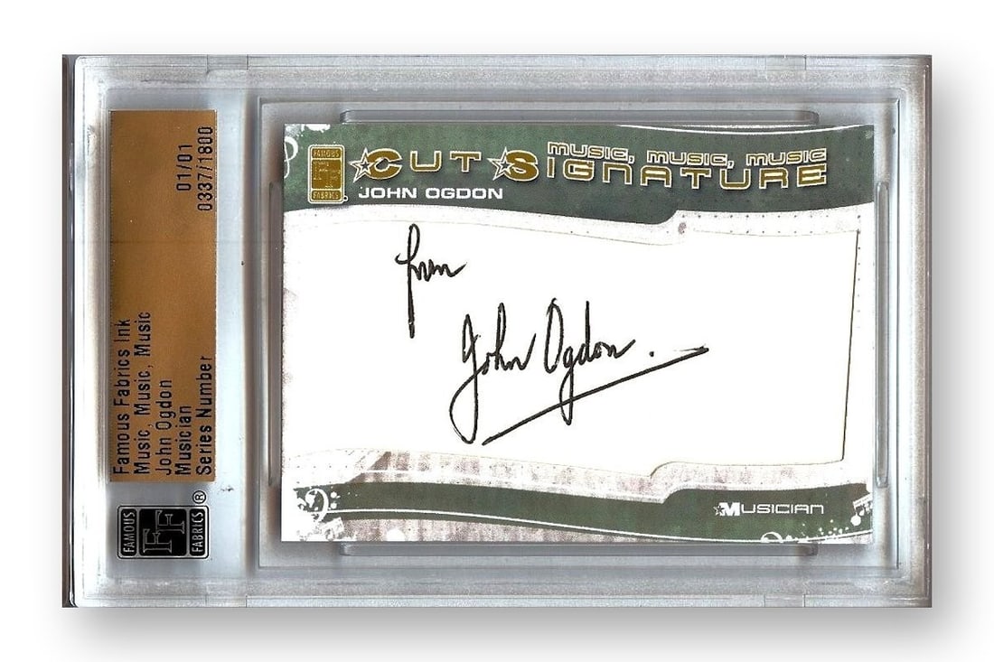 John Ogdon 1 of 1 Signed Cut Signature Authenticated by Famous Fabrics: John Ogdon 1 of 1 Signed Cut Signature Authenticated by Famous Fabrics This is a rare, autographed cut signature of renowned composer John Ogdon, sourced from the Famous Fabrics 2012 Music, Music Musi