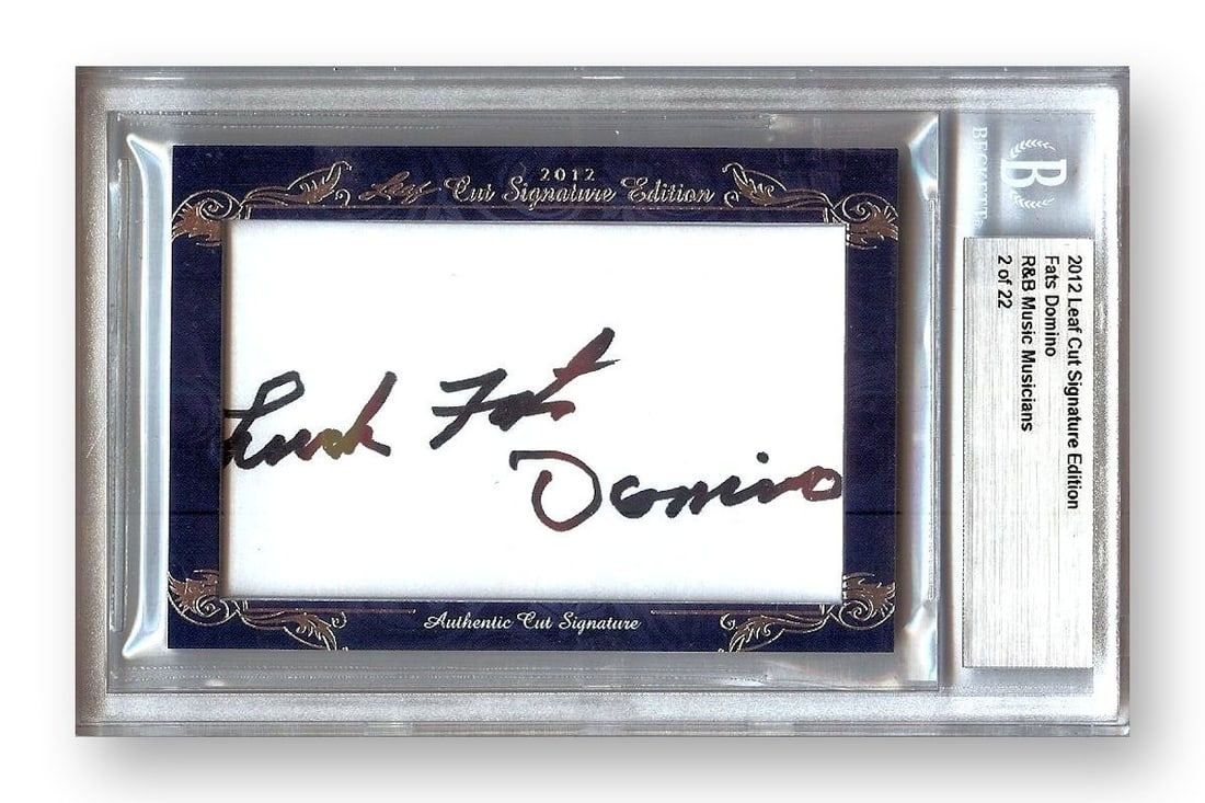 Fats Domino Authentic Autograph Cut Beckett Certified 2012 Leaf Signature 2 of 22 (1 of 2)