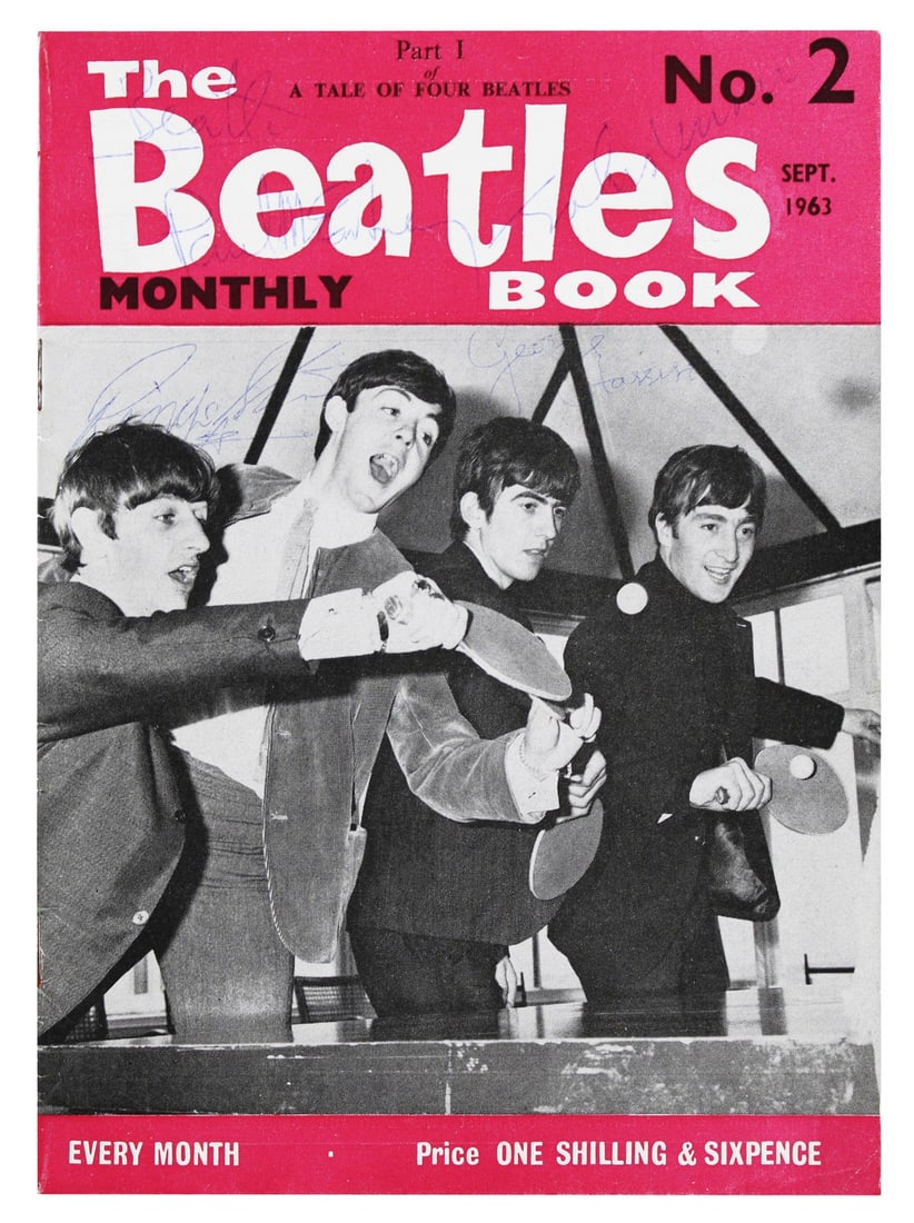 JSA Beatles Monthly Book autographed by Lennon Harrison Starr McCartney (1 of 5)