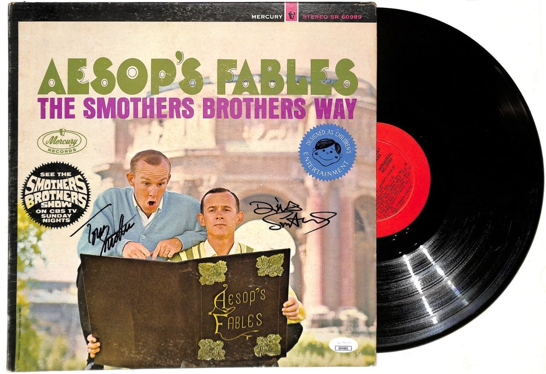 Dick & Tommy Smothers Signed Aesop's Fables Album JSA Authenticated (1 of 4)