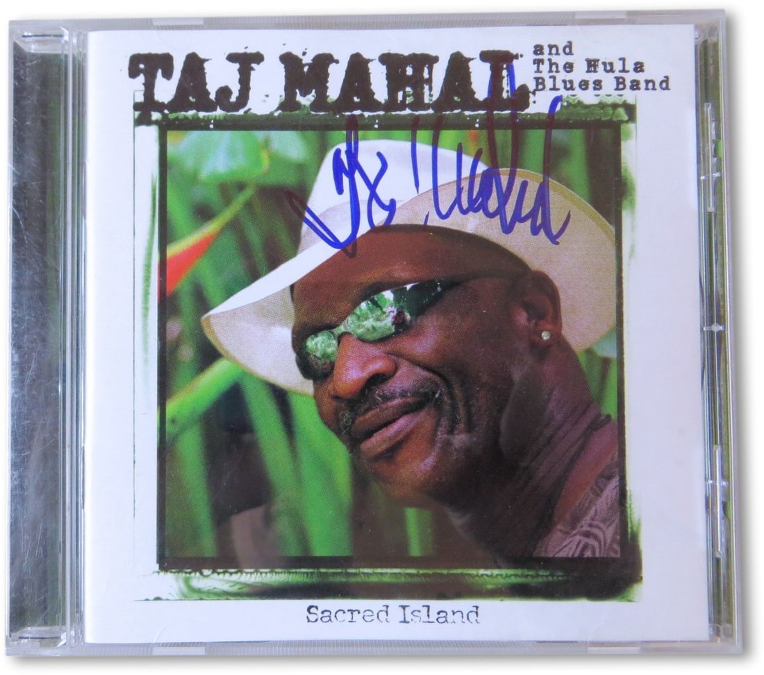 Taj Mahal Autographed CD Insert Cover JSA Certified Hula Blues Band: Taj Mahal Autographed CD Insert Cover JSA Certified Hula Blues Band This is an original Taj Mahal autographed CD insert cover from the Hula Blues Band. The insert includes the original record(s) and b