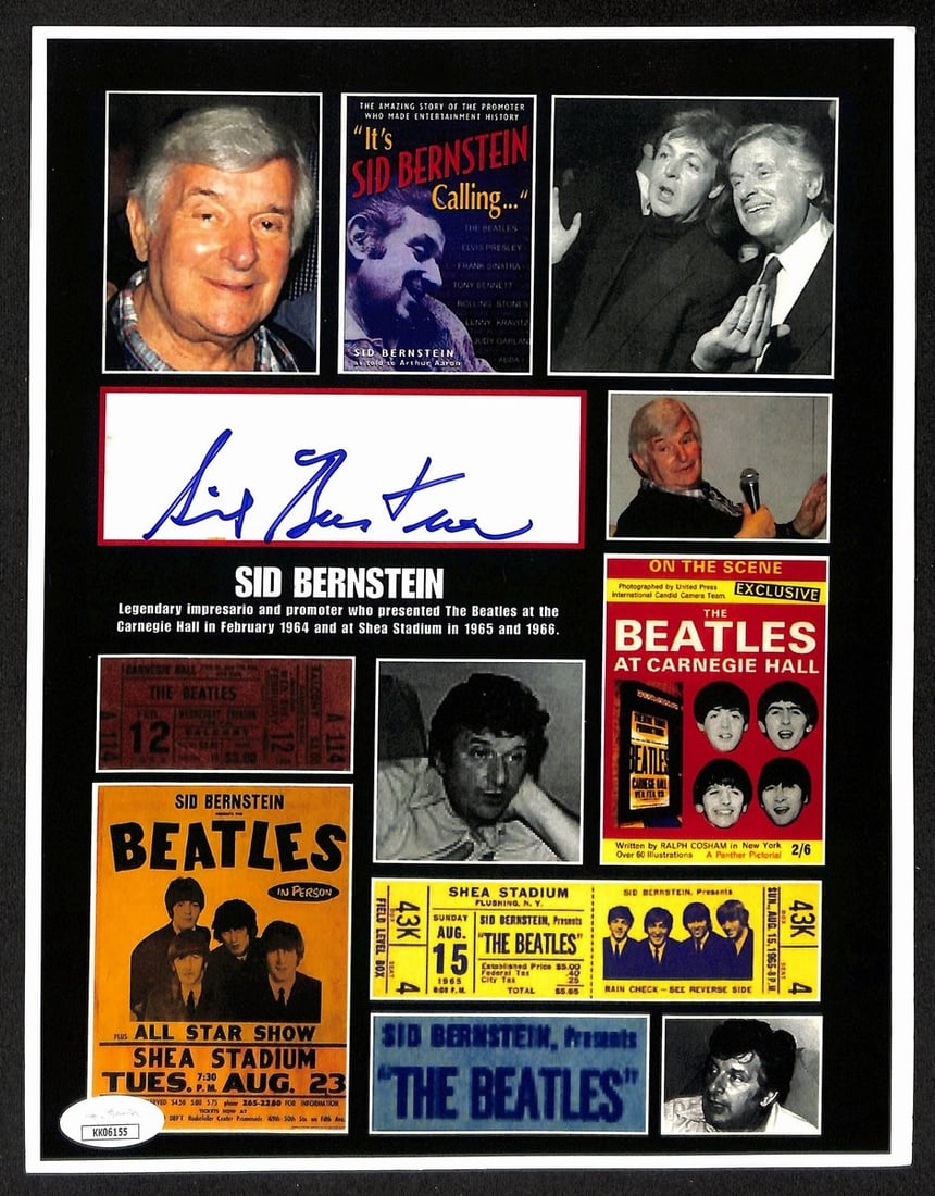 Sid Bernstein Signed Beatles Photo 8.5x11 JSA Authenticated (1 of 2)