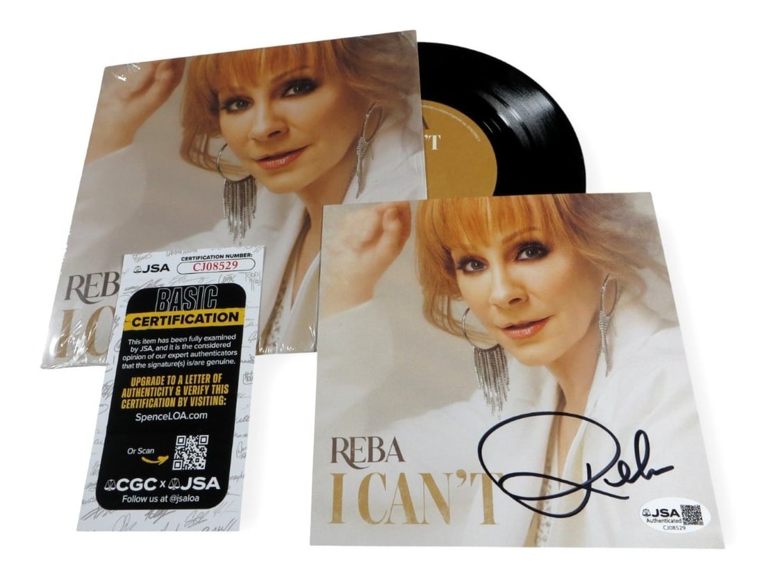 I Cant 45rpm Record Insert Signed by Reba McEntire JSA Authenticated (1 of 1)