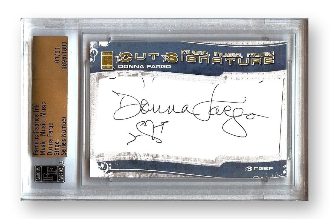 Donna Fargo Autographed Cut Signature 1/1 Authenticated by Famous Fabrics (1 of 2)