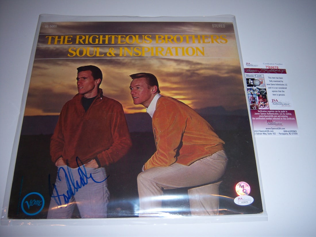Signed Bill Medley Soul and Inspiration Album with JSA COA: Signed Bill Medley Soul and Inspiration Album with JSA COA This is a pre-owned LP record album titled "Soul and Inspiration" signed by Bill Medley. The album is an original release from the United Sta
