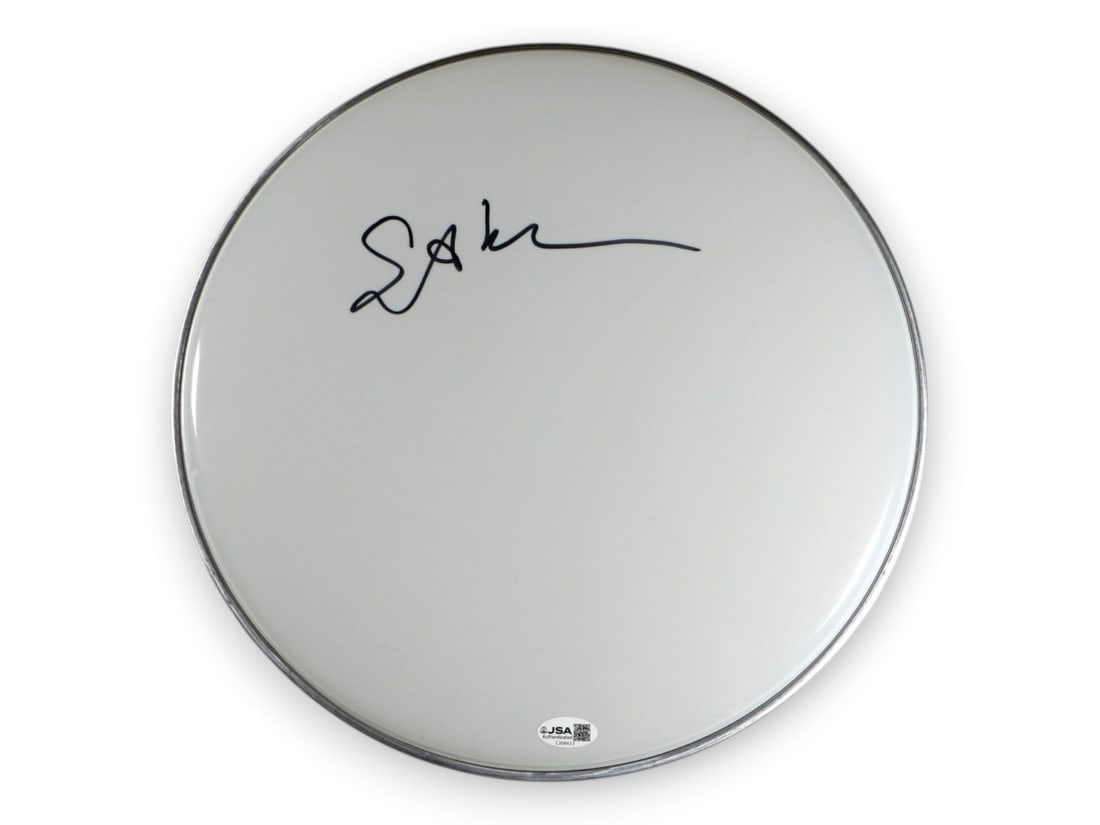 Janes Addiction Stephen Perkins 13 Inch Signed Drumhead JSA: Janes Addiction Stephen Perkins 13 Inch Signed Drumhead JSA This is a 13-inch drumhead autographed by Stephen Perkins, the drummer of Jane's Addiction. The signature has been authenticated by James Sp