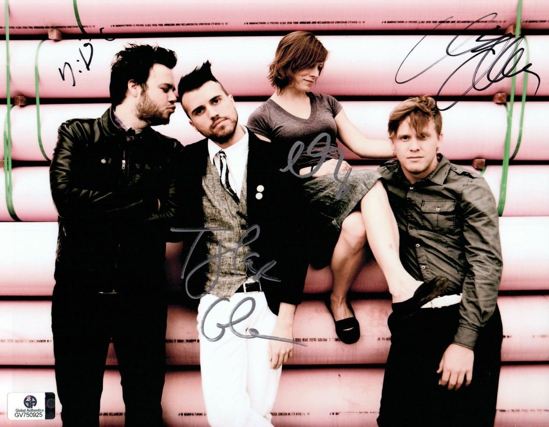 Neon Trees Signed 8x10 Photo Tyler Glenn Chris Allen GAI Authenticated (1 of 2)