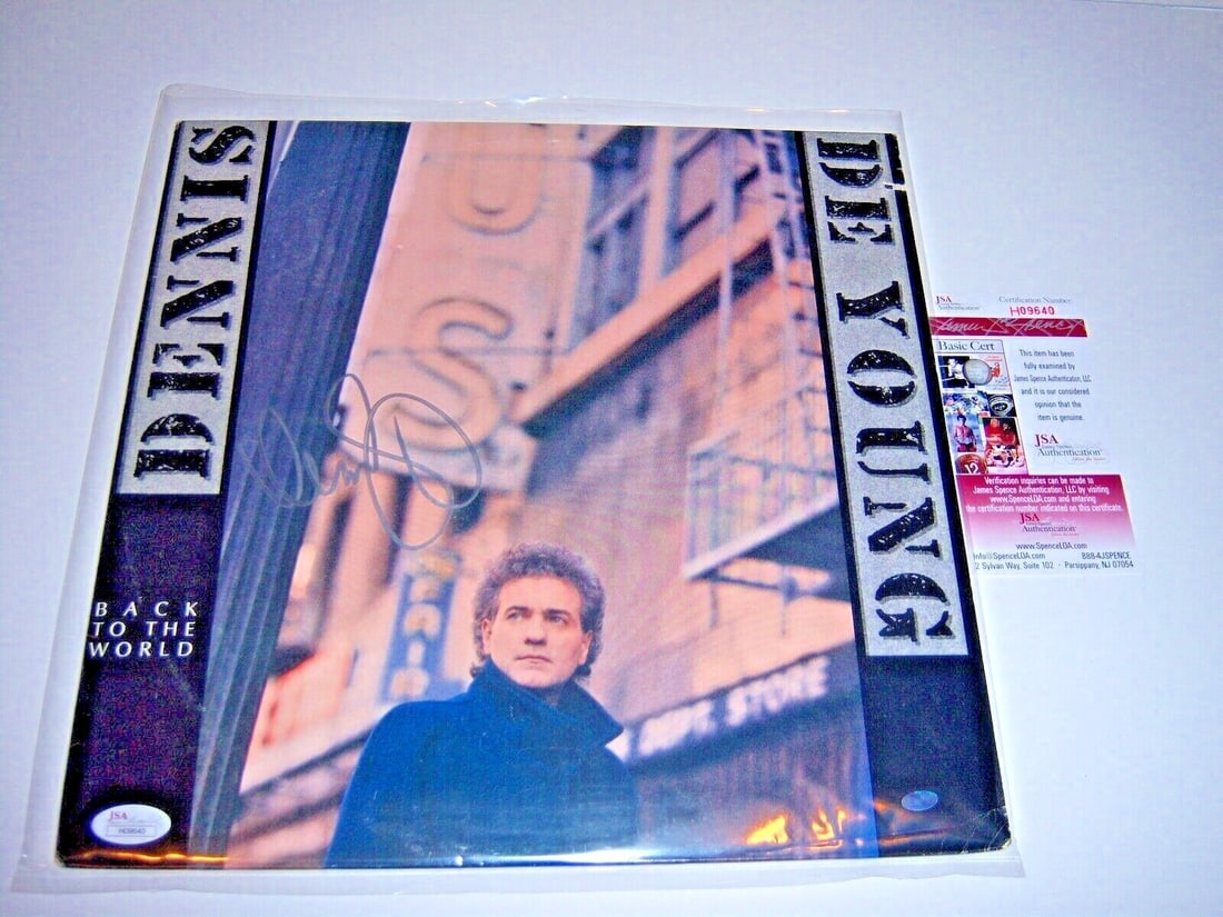 Signed Back to the World LP by Dennis DeYoung with JSA COA: Signed Back to the World LP by Dennis DeYoung with JSA COA This is an original "Back to the World" LP record album signed by Dennis DeYoung of Styx. The album comes with JSA/COA authentication and is 