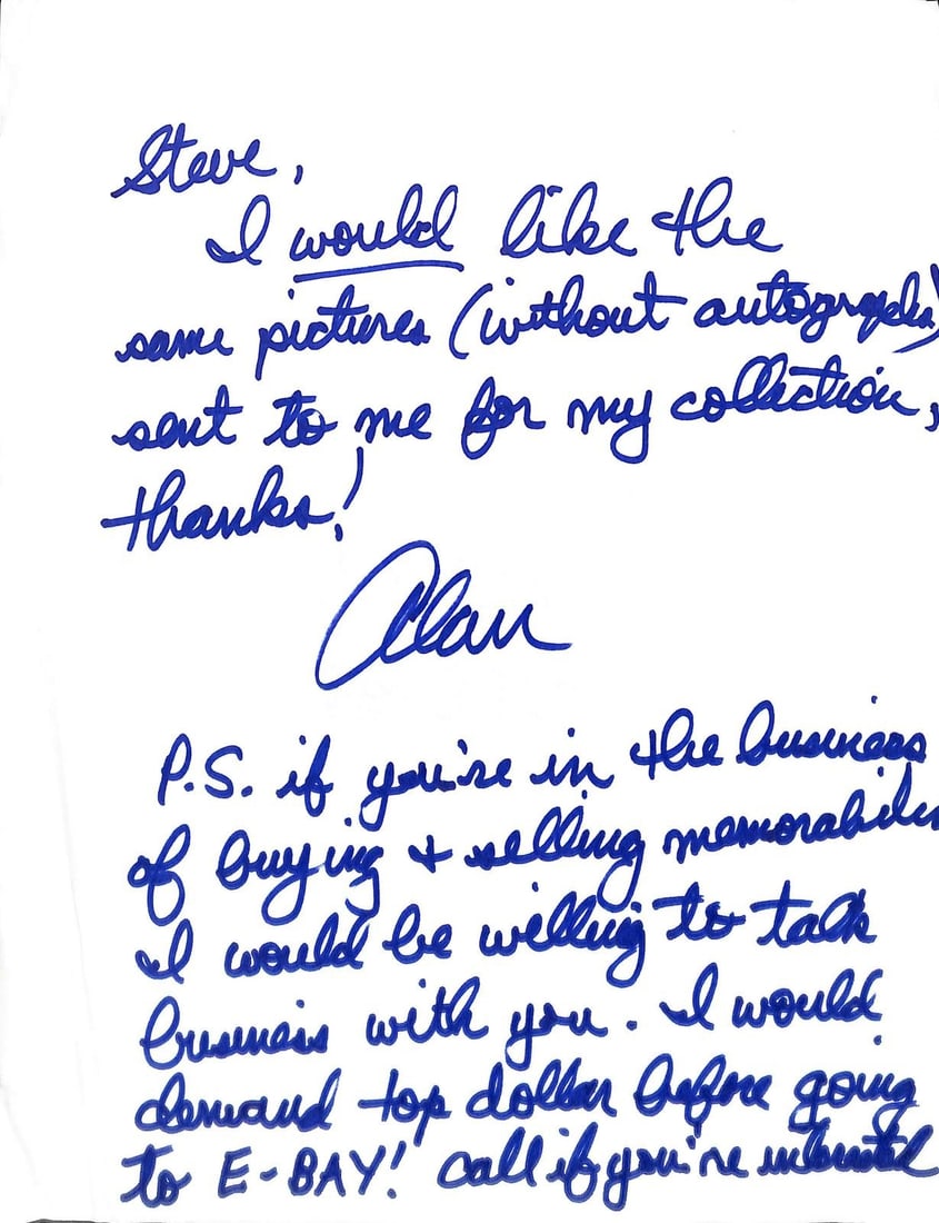 Beckett Authenticated Alan Rubin signed handwritten note Blues Brothers (1 of 1)