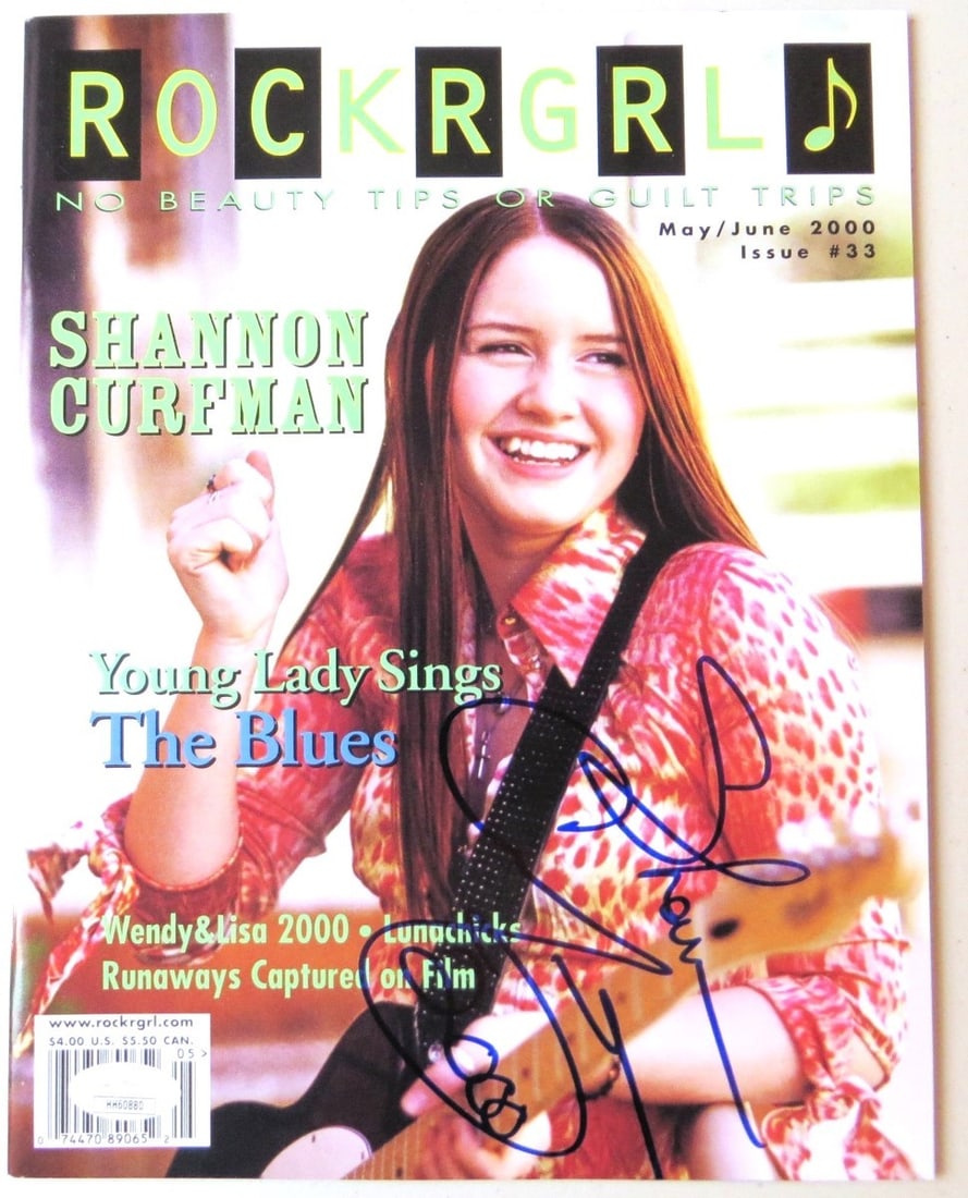 Rockgrl May June 2000 Magazine Signed by Shannon Curfman JSA Authenticated: Rockgrl May June 2000 Magazine Signed by Shannon Curfman JSA Authenticated This is a pre-owned May/June 2000 issue of Rockgrl Magazine featuring an authentic autograph by Shannon Curfman. The autograp