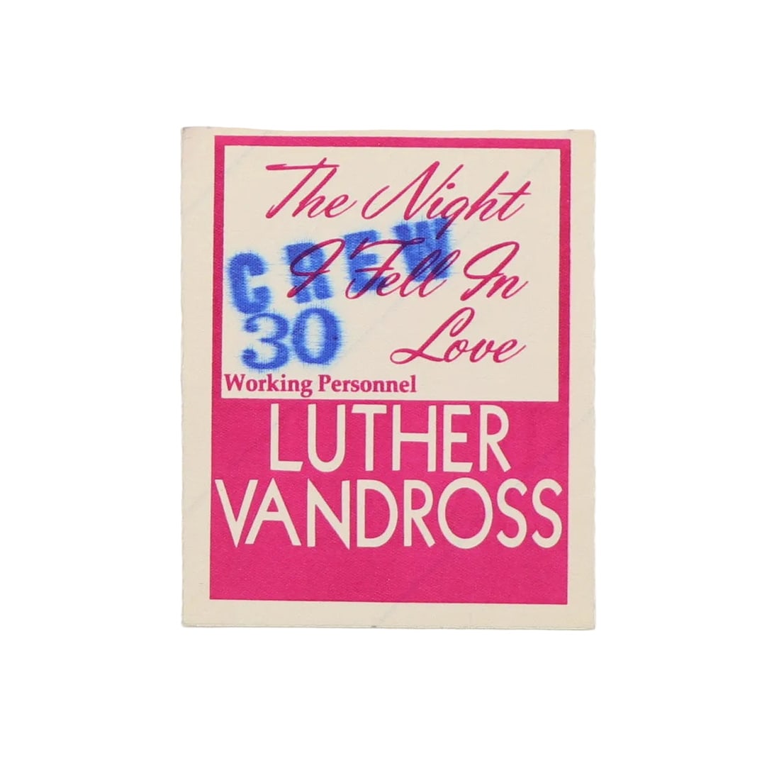 Vintage 1985 Tour Crew Pass Luther Vandross The Night I Fell In Love (1 of 2)