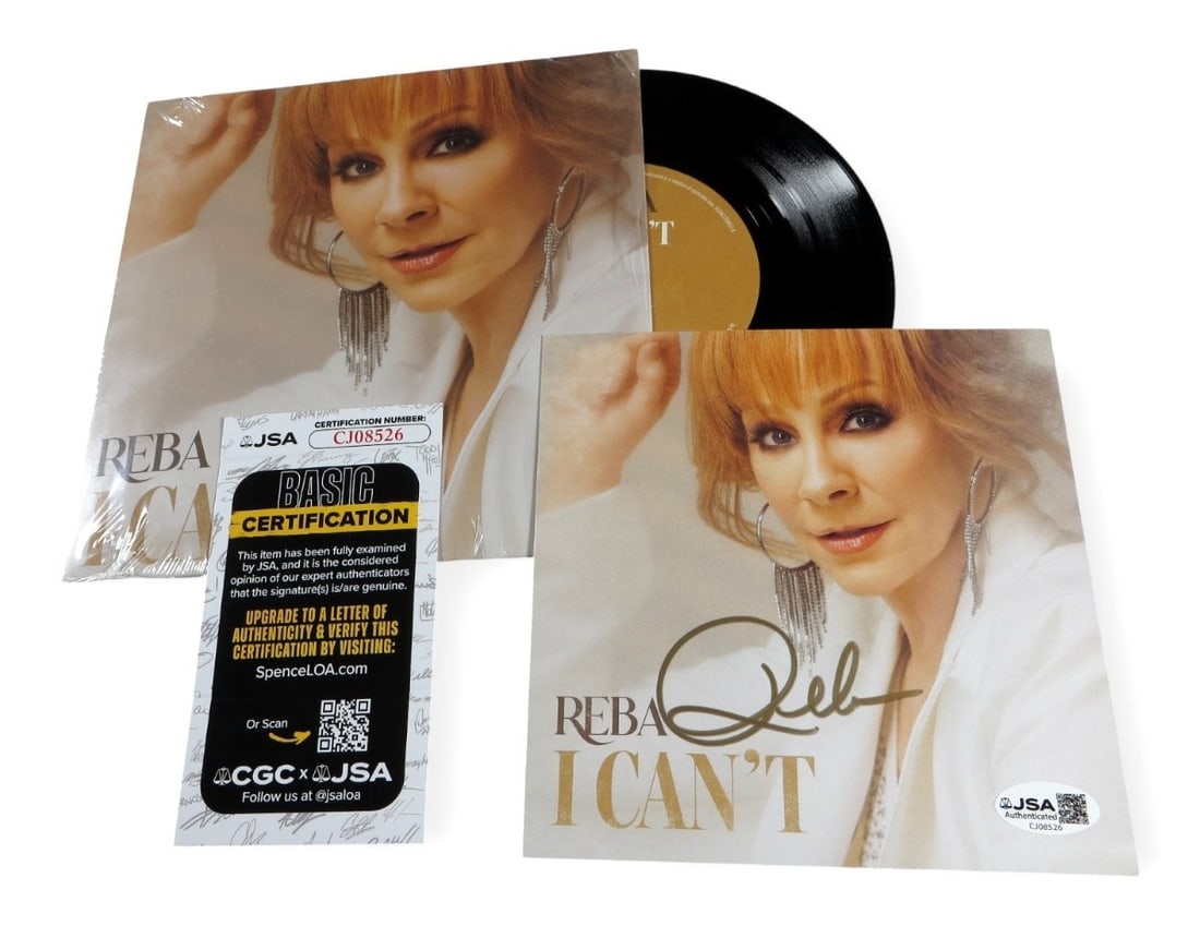 Autographed 45rpm Record Insert I Can't by Reba McEntire JSA Authenticated (1 of 1)