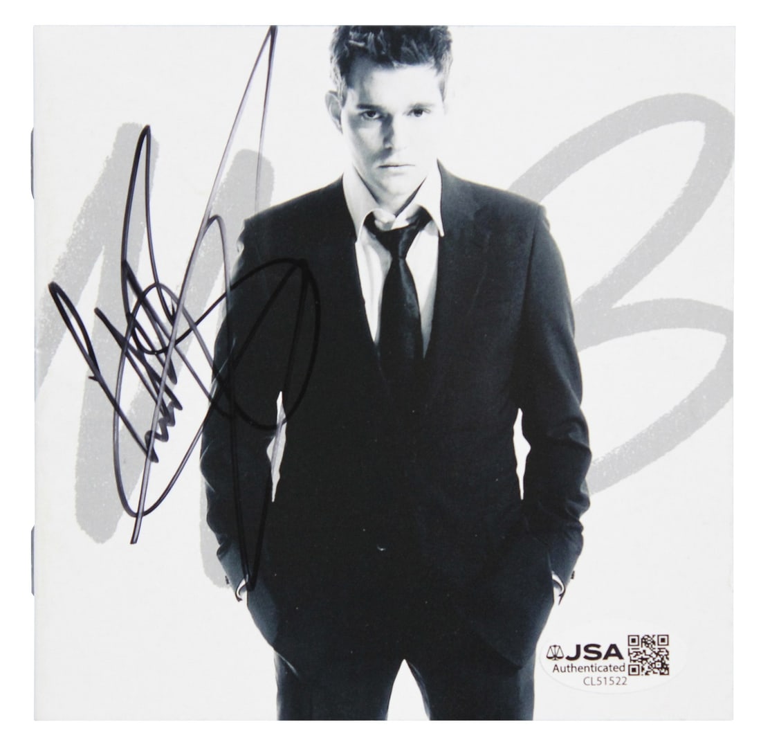 Michael Buble Signed It's Time CD Booklet with JSA COA: Michael Buble Signed It's Time CD Booklet with JSA COA This pre-owned "It's Time" CD booklet has been personally signed by Michael Buble. The autograph is authenticated by JSA and includes a Certifica