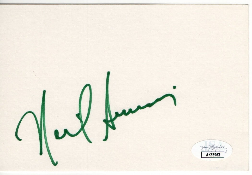 Neil Simon 4x6 Signed Index Card With JSA Authentication: Neil Simon 4x6 Signed Index Card With JSA Authentication This is an original index card autographed by Neil Simon, the renowned author and playwright. The card measures 4 x 6 inches and has been authe