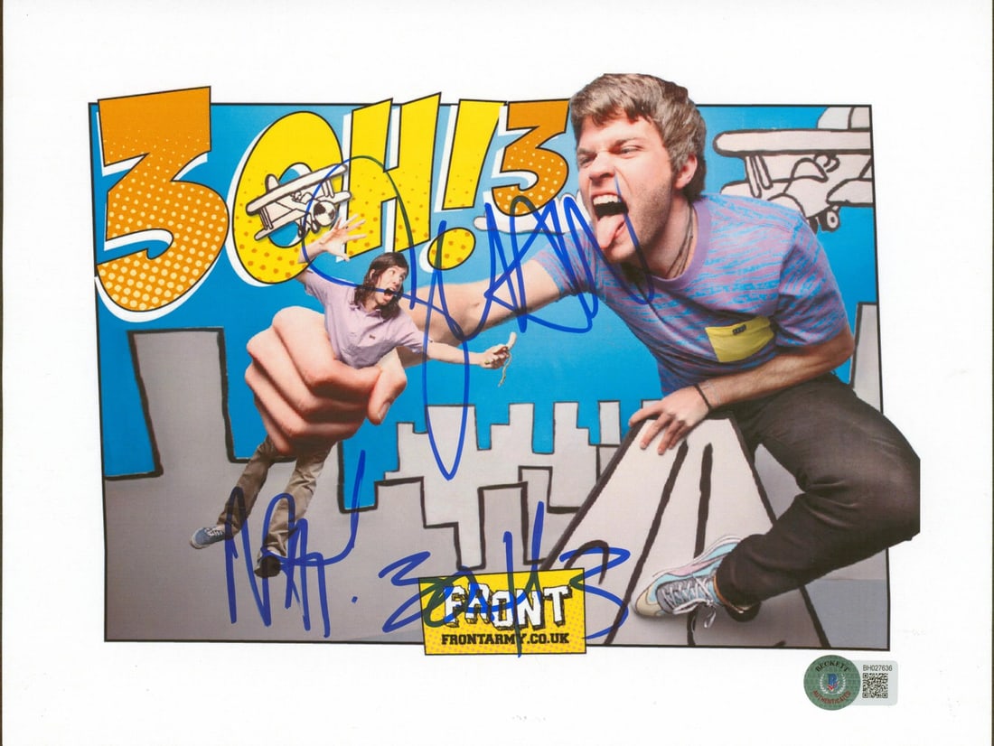 3OH!3 Signed 8.5x11 Photo by Nathaniel Motte & Sean Foreman Beckett Authenticated (1 of 3)