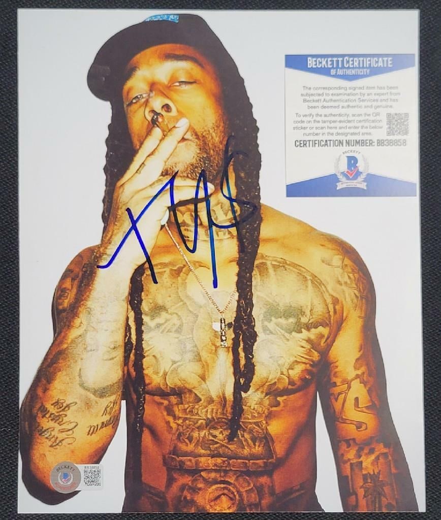 8x10 Photo Autographed by Ty Dolla Sign with Beckett Authentication: 8x10 Photo Autographed by Ty Dolla Sign with Beckett Authentication This is an original 8x10 photograph signed by rapper Ty Dolla Sign. The autograph has been authenticated by Beckett and comes with a