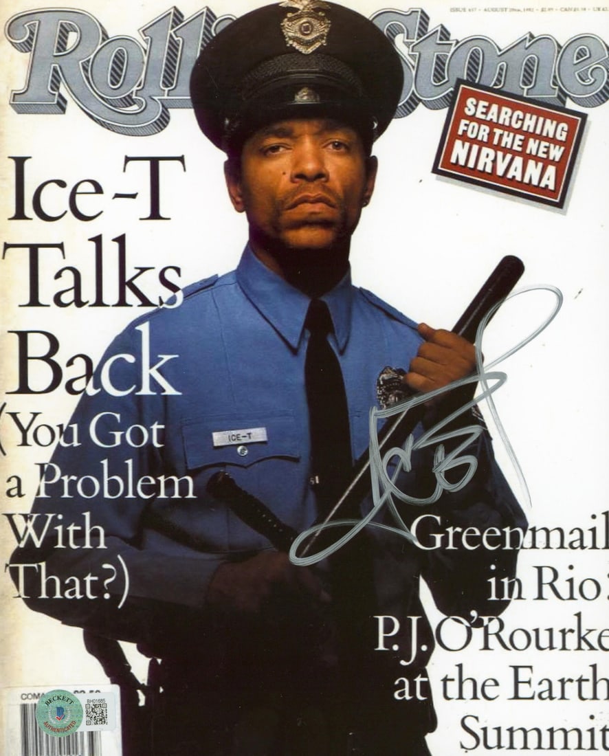 Signed Ice-T Body Count 8x10 Photo BAS Authenticated: Signed Ice-T Body Count 8x10 Photo BAS Authenticated This 8x10 photo has been personally signed by Ice-T of Body Count. The autograph is authenticated by Beckett Authentication Services and features a
