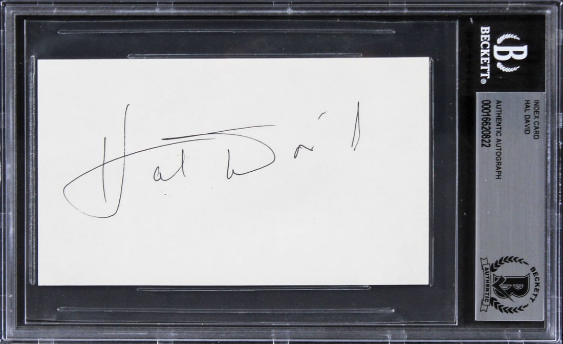 Hal David Signed 3x5 Index Card Authentic Beckett Slabbed (1 of 2)