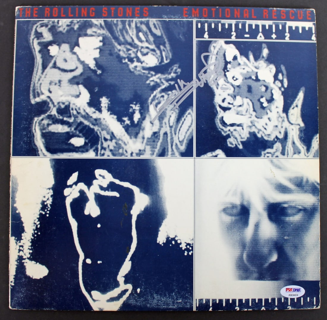 Rolling Stones Emotional Rescue signed album cover Keith Richards PSA DNA: Rolling Stones Emotional Rescue signed album cover Keith Richards PSA DNA This is a pre-owned 'Emotional Rescue' album cover with vinyl, personally signed and autographed by Keith Richards of the Roll