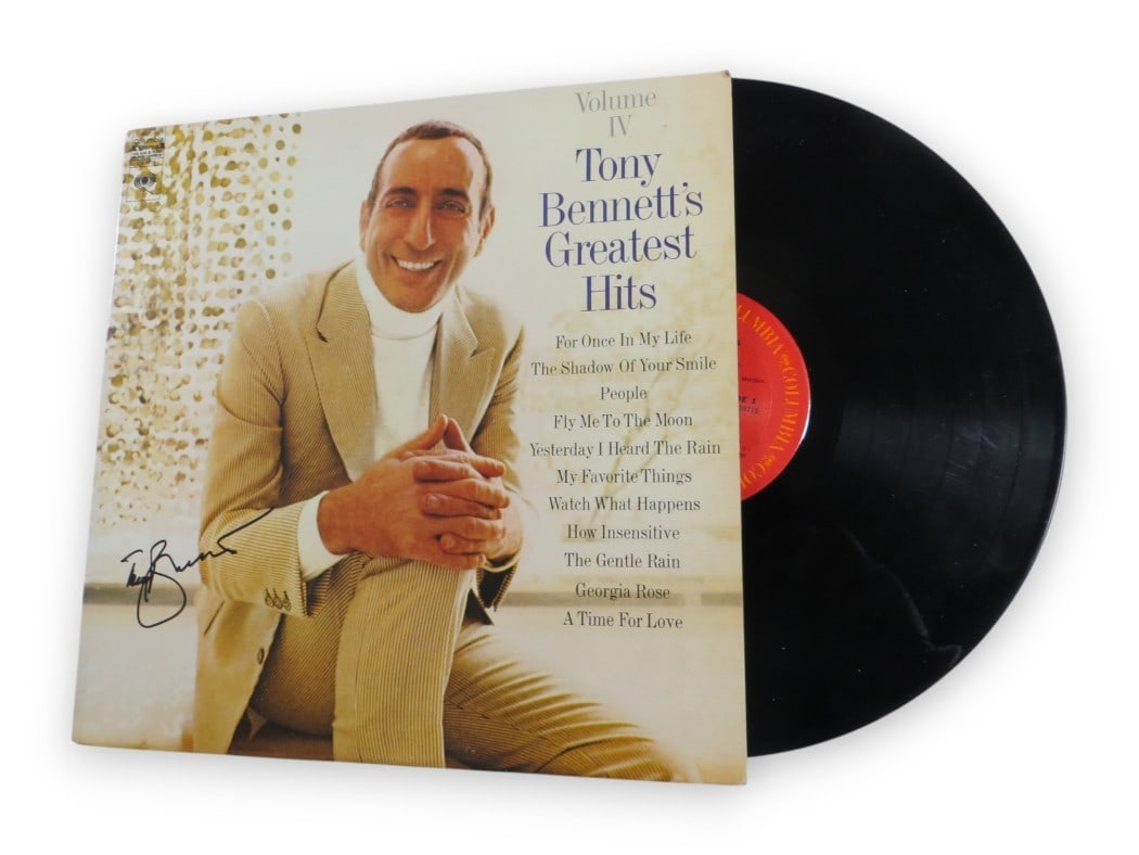 Tony Bennett Autographed Greatest Hits IV Record Album Cover Beckett Authentication: Tony Bennett Autographed Greatest Hits IV Record Album Cover Beckett Authentication This is an original autographed record album cover of Tony Bennett's Greatest Hits IV. The album cover is authentica