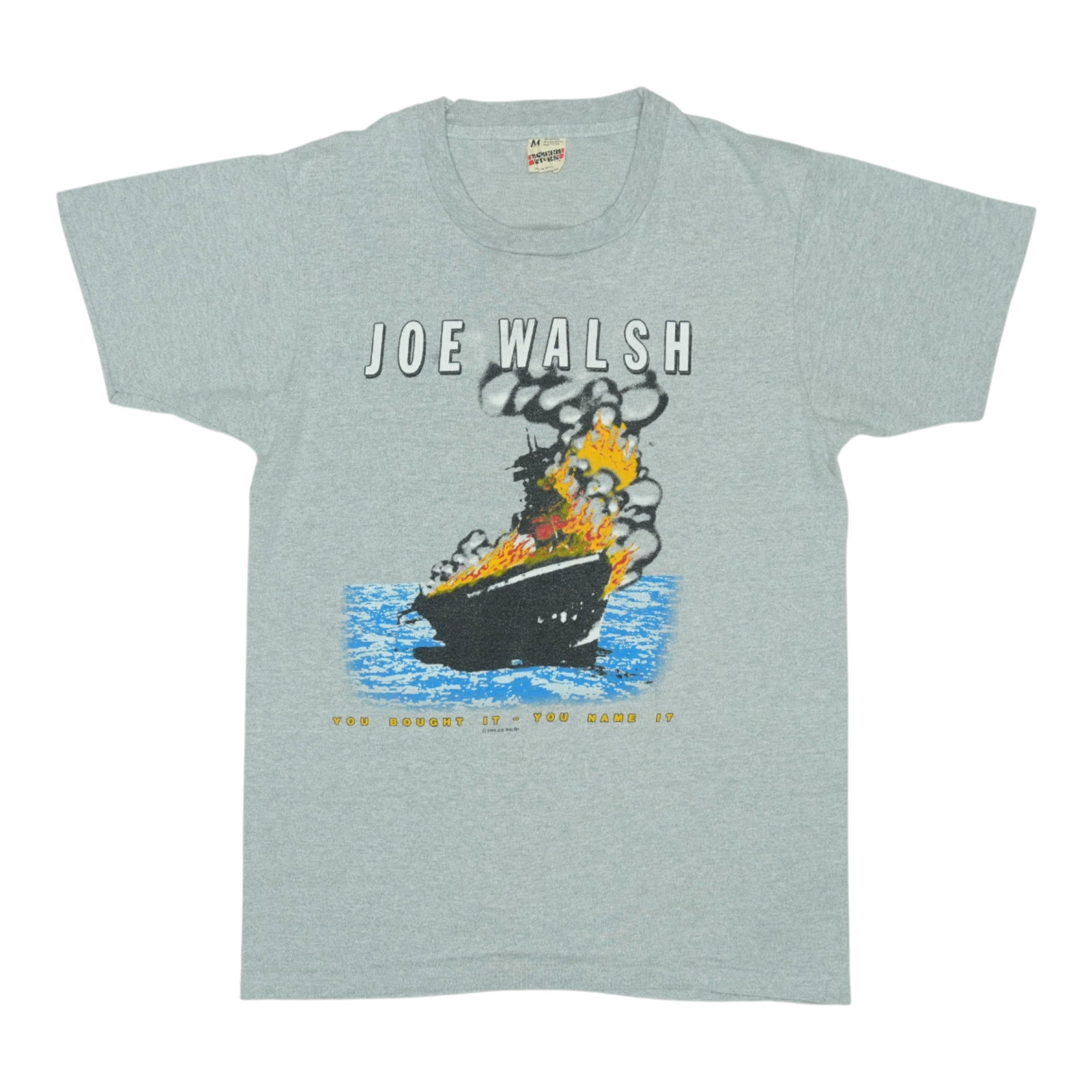 Vintage 1983 Joe Walsh Concert Tee Gray Poly Cotton Medium (1 of 6)