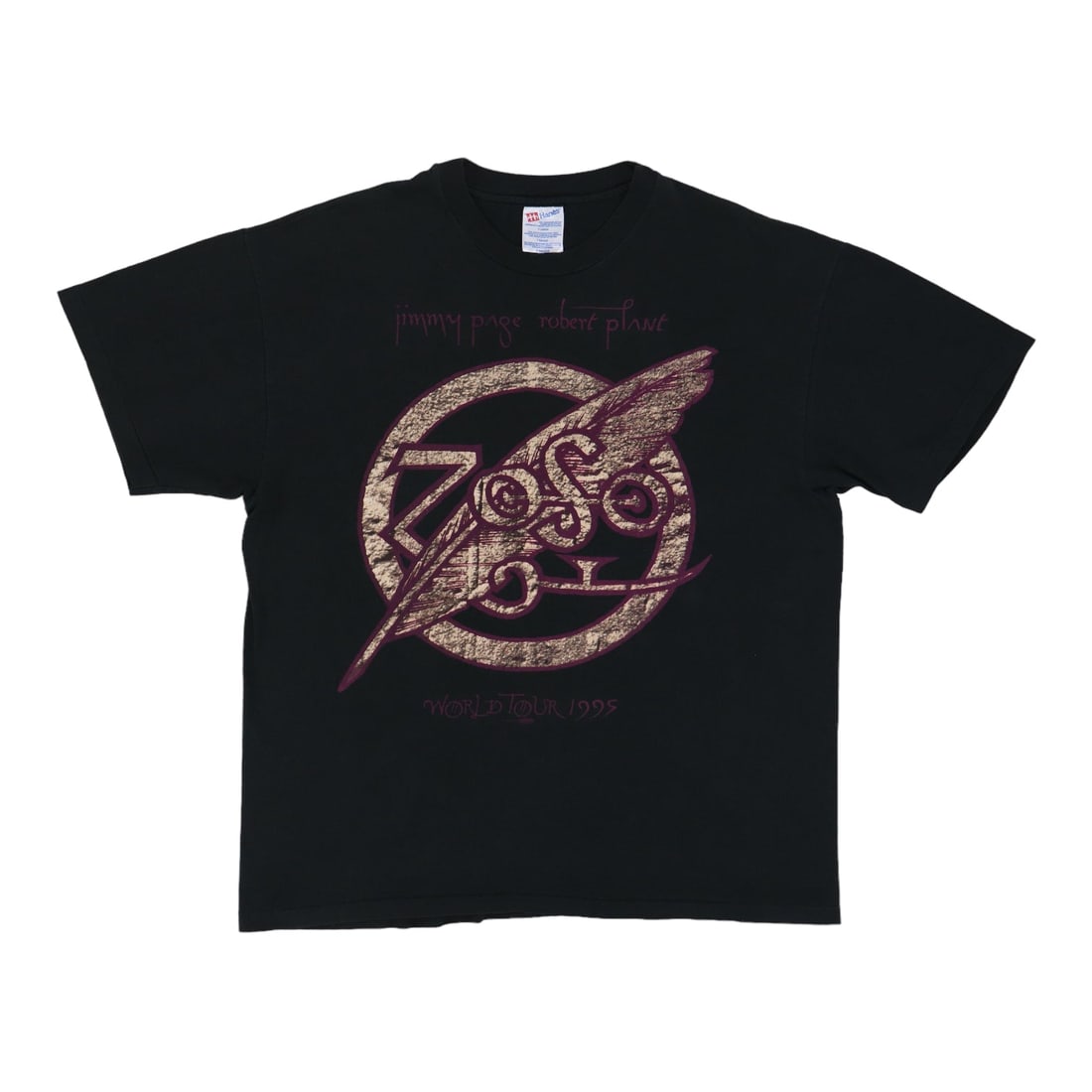 Vintage 1995 Zoso Tour T Shirt Jimmy Page Robert Plant Black XL (1 of 6)