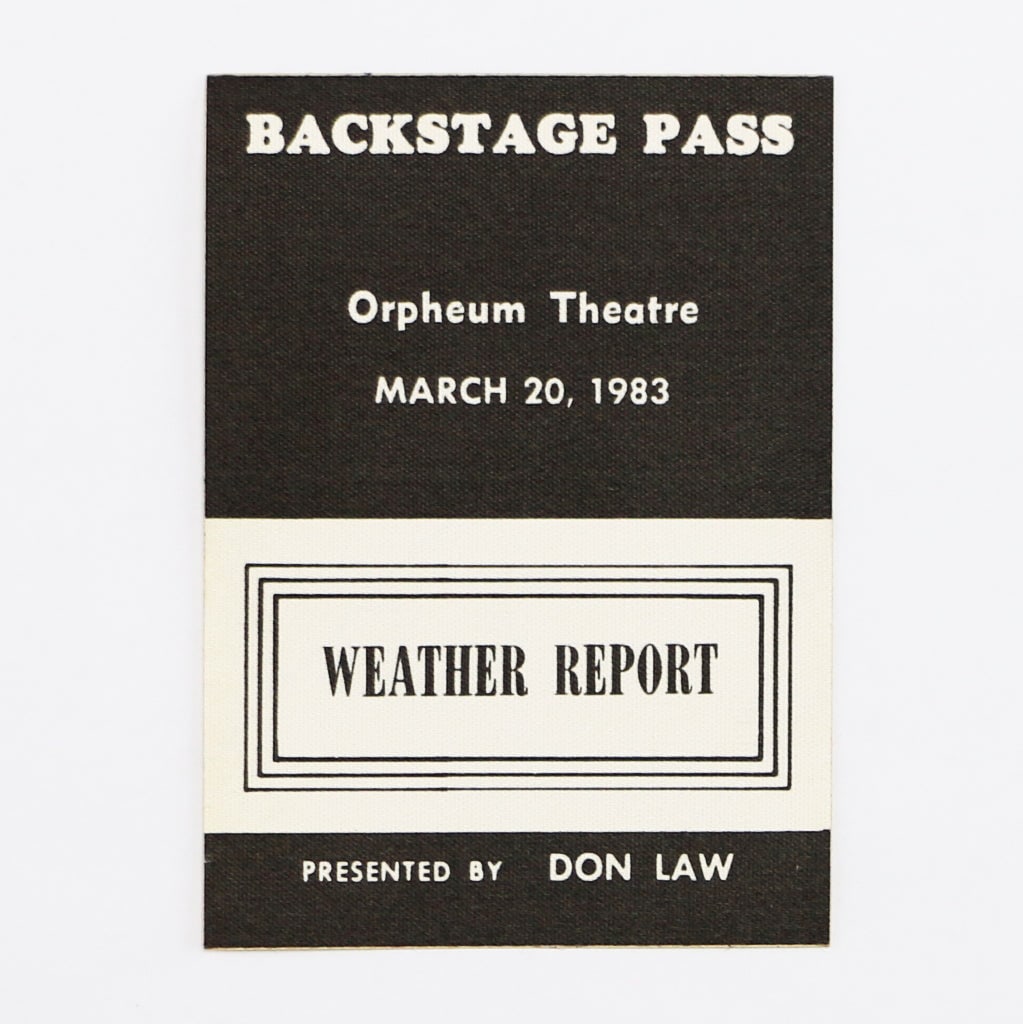 Vintage 1983 Orpheum Theatre Weather Report Concert Backstage Pass (1 of 2)