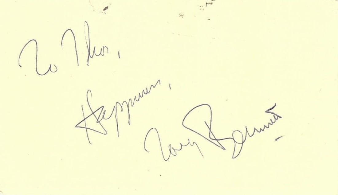Tony Bennett Autographed Cut Signature 3.25 x 5.5 JSA Certified (1 of 2)