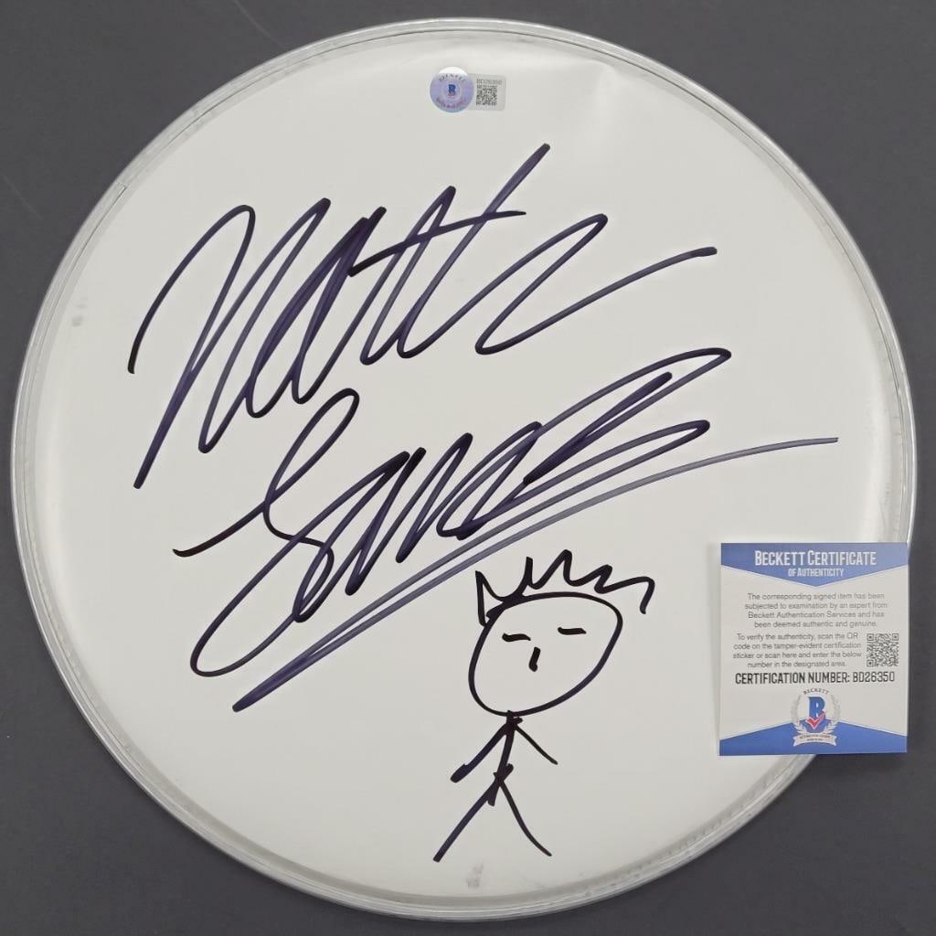 Nathan James Autographed 12 Inch Drumhead with Beckett Authentication (1 of 2)