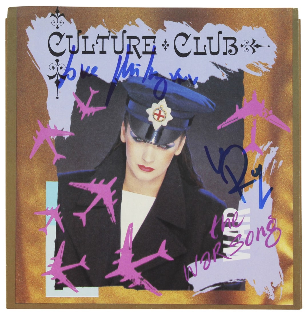 Culture Club Signed The War Song Album Cover Mikey Craig Roy Hay BAS Authenticated: Culture Club Signed The War Song Album Cover Mikey Craig Roy Hay BAS Authenticated This autographed album cover for 'The War Song' by Culture Club features the signatures of Mikey Craig and Roy Hay. T