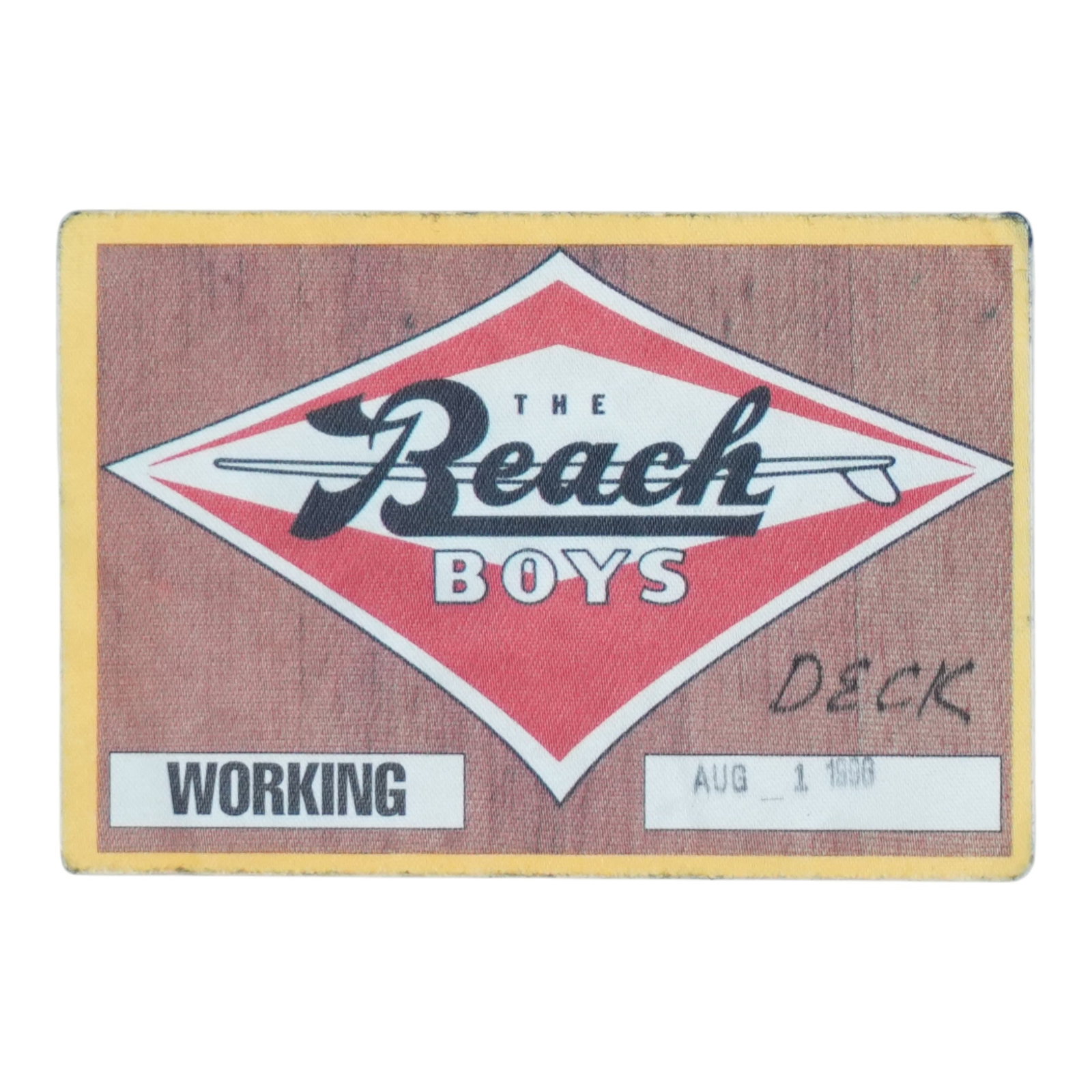 1996 Beach Boys authentic concert backstage pass (1 of 2)