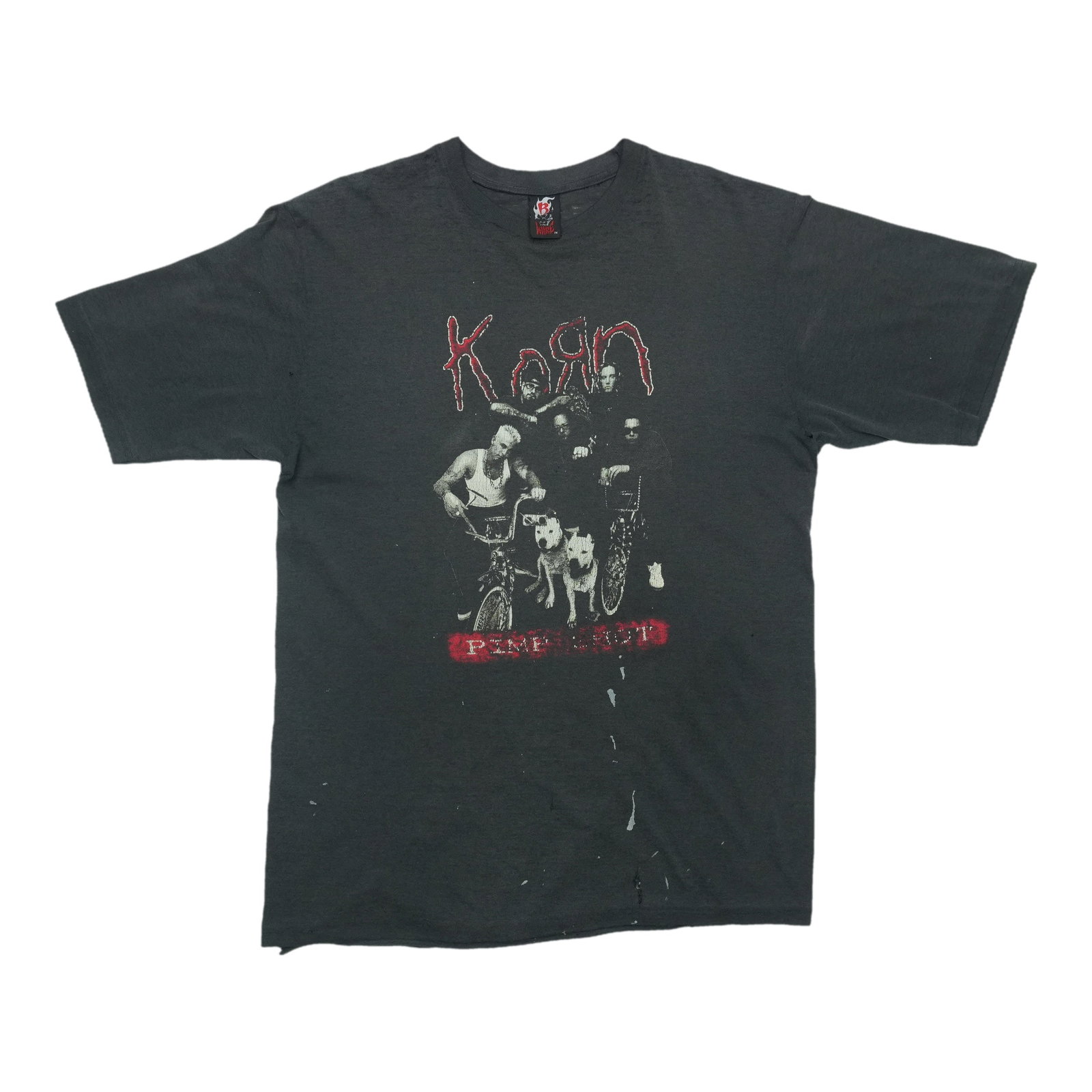 Vintage 1990s Korn Black Cotton Shirt: Vintage 1990s Korn Black Cotton Shirt This is an original vintage Korn shirt from the 1990s, not a modern reproduction. The shirt is made from 100% cotton and comes in black. Due to the vintage nature