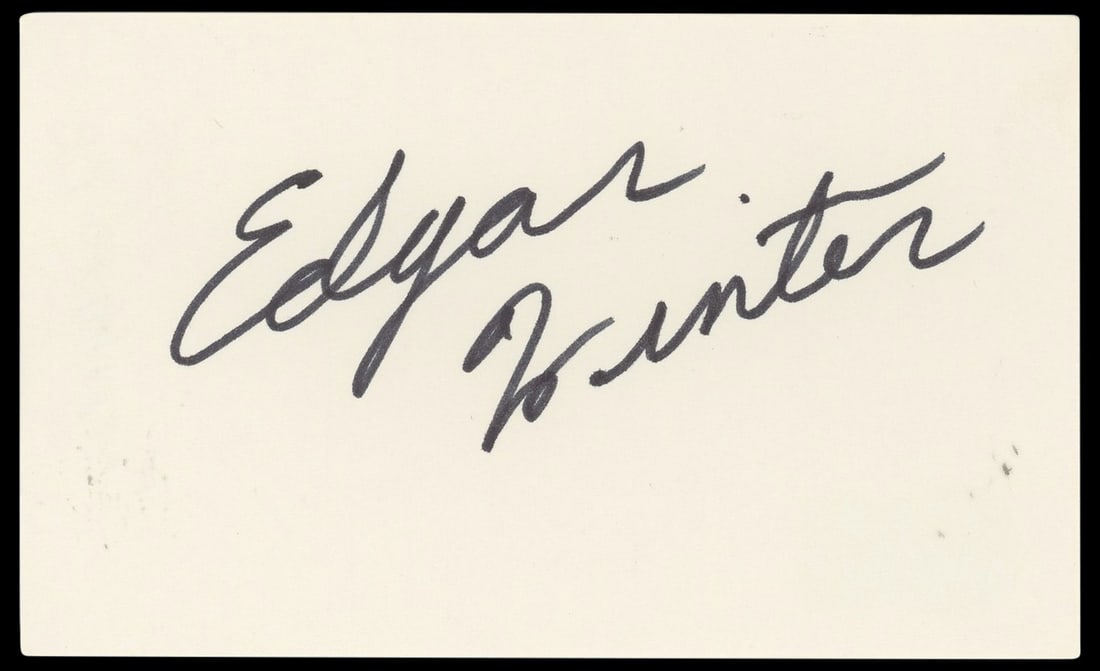 Edgar Winter Group Signed 3x5 Index Card BAS Authenticated (1 of 2)