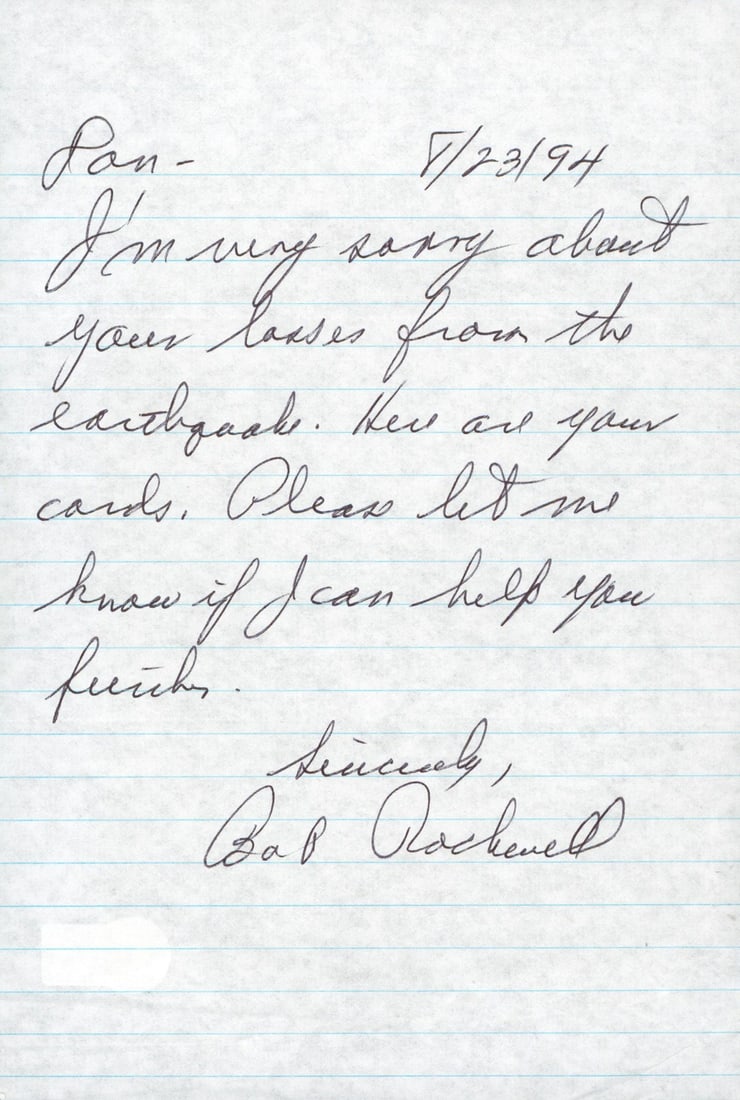 Bob Rockwell Signed Handwritten Letter 6x9 BAS Authenticated (1 of 5)