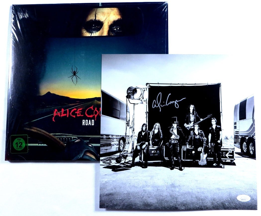 Alice Cooper JSA Authenticated Signed Album Insert with Road Record (1 of 2)