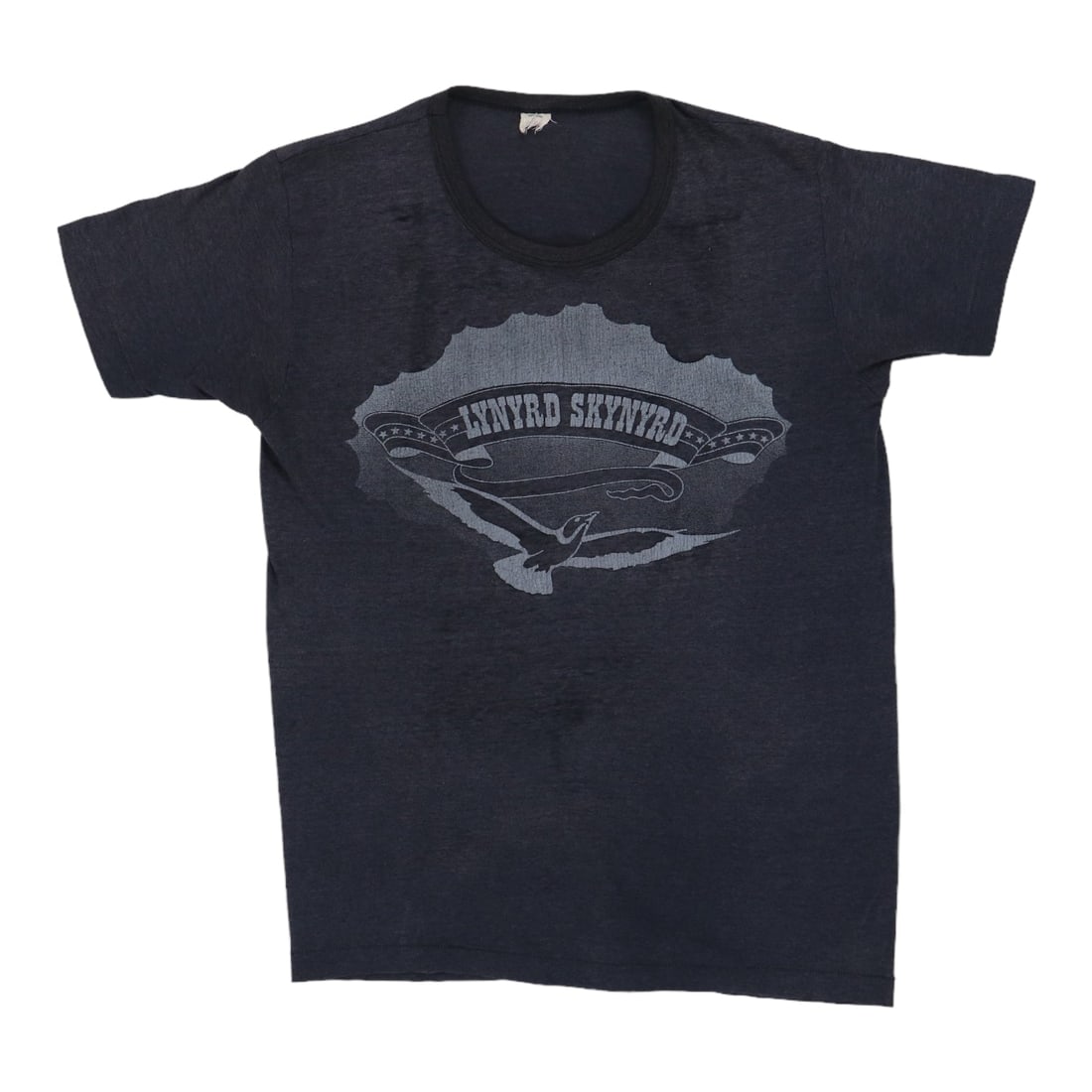 Vintage 1977 Street Survivors Lynyrd Skynyrd Black Band T-Shirt: Vintage 1977 Street Survivors Lynyrd Skynyrd Black Band T-Shirt This is an original vintage 1977 Lynyrd Skynyrd Street Survivors shirt, not a modern reproduction. The shirt features no back graphics a