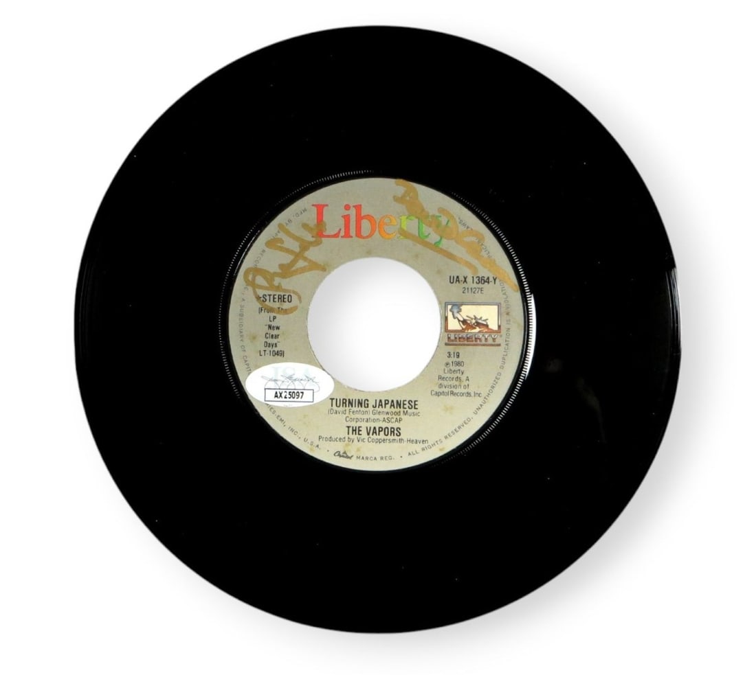 The Vapors Dual Signed 45 Record by Fenton Bazalgette JSA Authenticated (1 of 3)