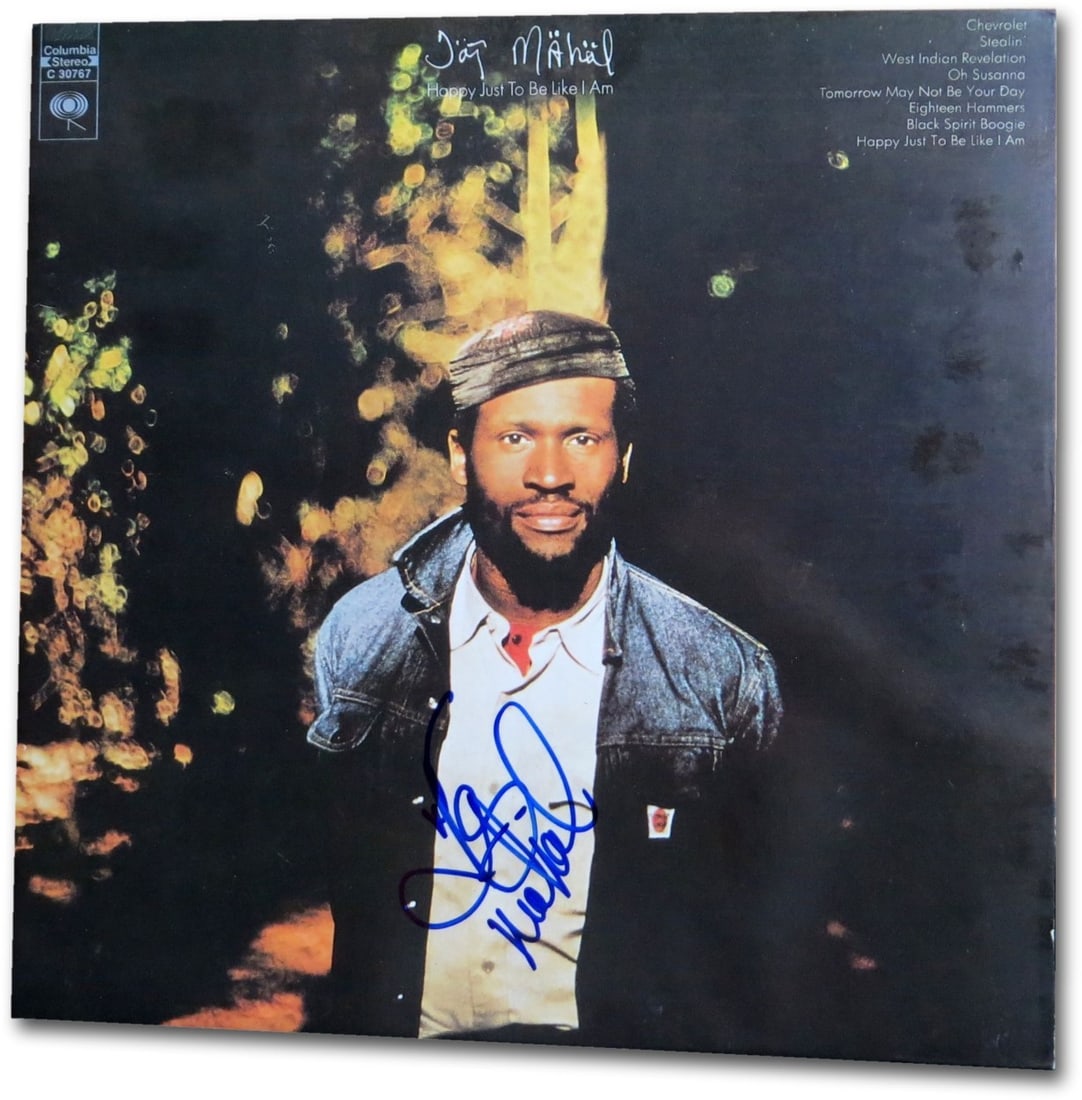 Taj Mahal Autographed Album Cover Happy Just to Be Like I Am JSA (1 of 3)