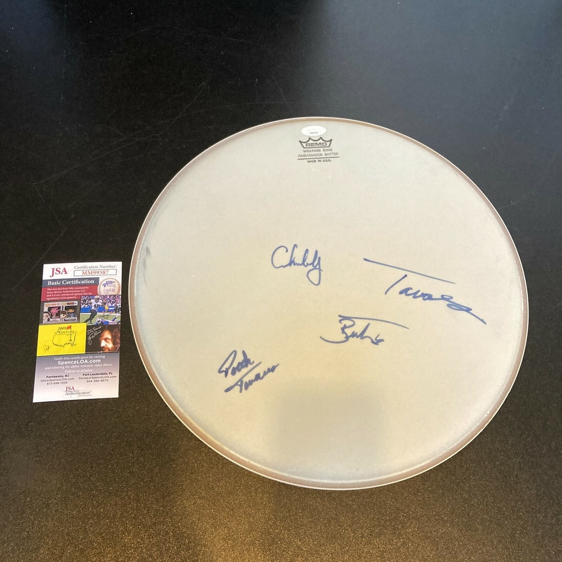 Tavares Band Autographed Drumhead with 3 Signatures JSA Certified (1 of 7)