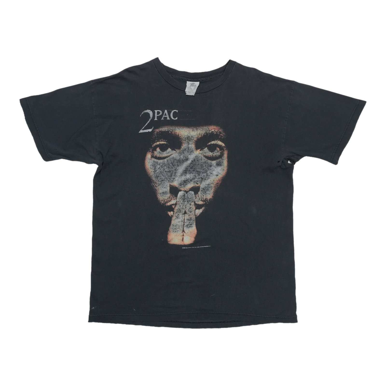 Vintage 1990s 2Pac Cotton Black Graphic Tee (1 of 8)