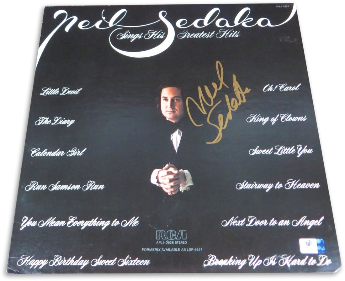 Neil Sedaka Autographed Greatest Hits Album Cover with JSA and Global Authentics (1 of 4)
