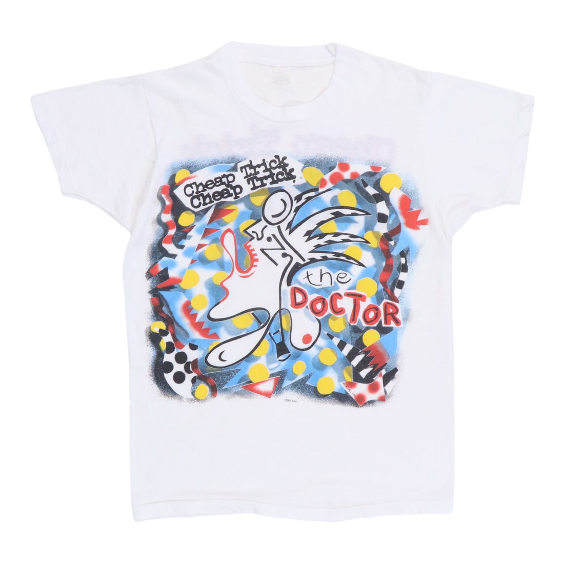 Vintage 1986 Cheap Trick The Doctor Cotton Band Shirt White: Vintage 1986 Cheap Trick The Doctor Cotton Band Shirt White This original vintage 1986 Cheap Trick The Doctor shirt features front and back graphics and is made of 100% cotton in white. The shirt is i