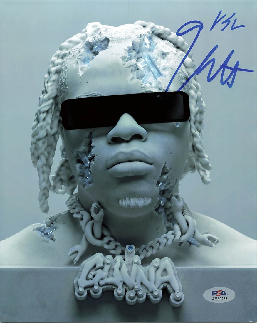 Gunna Autographed 8x10 Photograph with PSA DNA Authentication: Gunna Autographed 8x10 Photograph with PSA DNA Authentication This is an original 8x10 professionally printed photograph signed by rapper Gunna. The autograph on this photo has been authenticated by P
