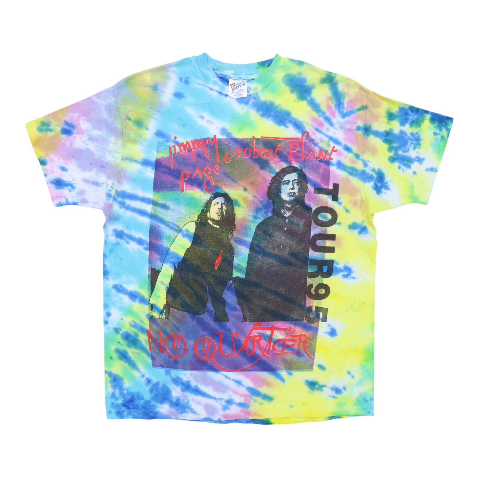 Vintage 1995 Tie Dye Jimmy Page Robert Plant Concert T Shirt Extra Large (1 of 6)